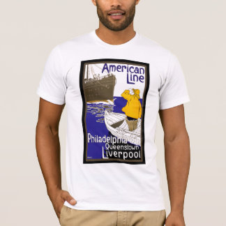 Camiseta Marinero de líneas estadounidenses en barco que co