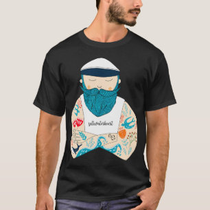 Camiseta Marinero escandinavo tatuado y barbudo. Un regalo