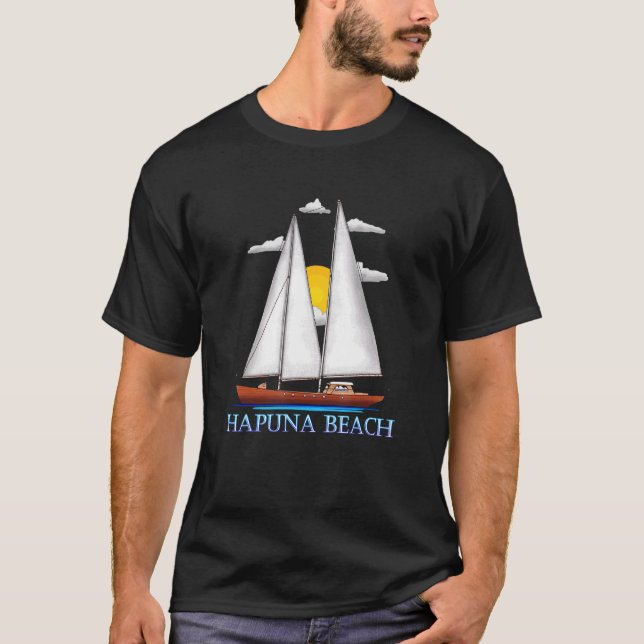 Camiseta Marinero Náutico Costero De La Playa Hapuna Desig (Anverso)