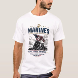 Camiseta Marines del USMC Forjados Por Valor Bandera Americ