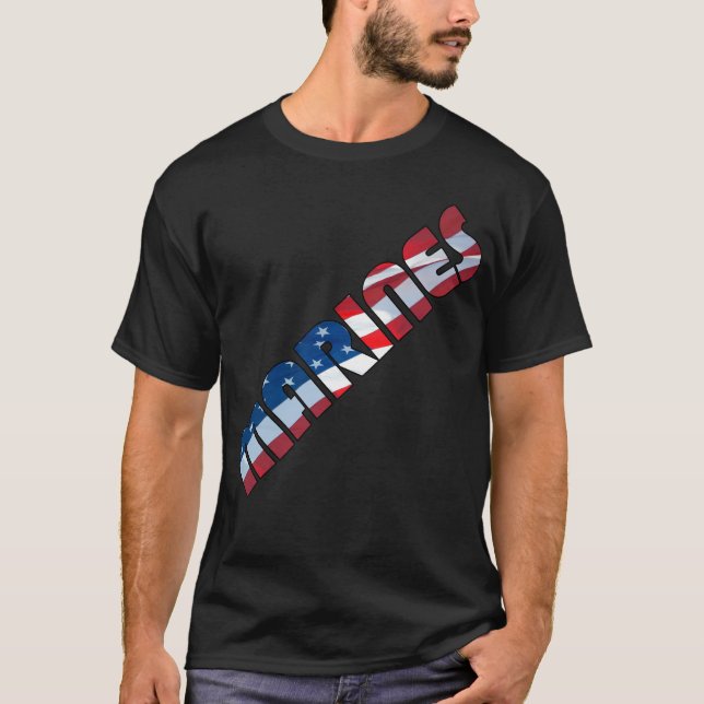 Camiseta MARINES en el ondeo de la letra de la bandera esta (Anverso)