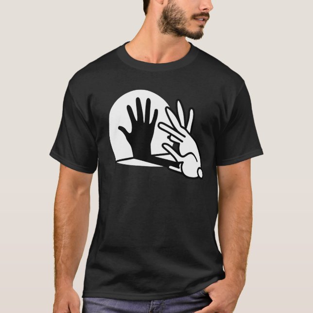 Camiseta Marioneta de la sombra del conejo (Anverso)