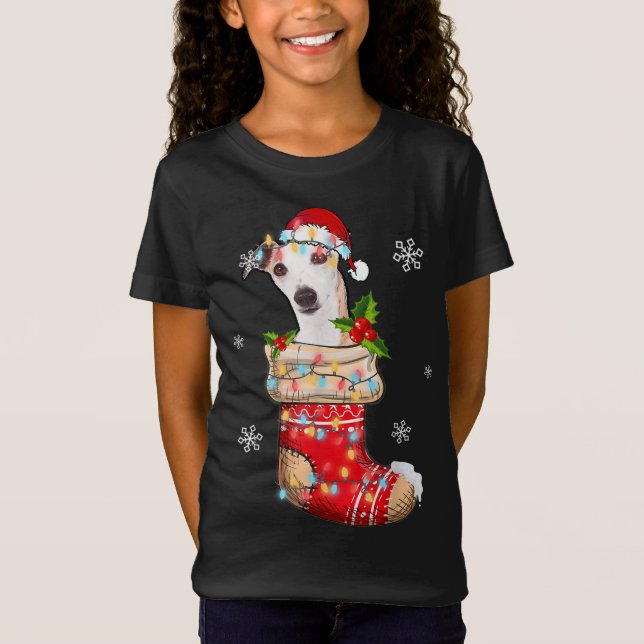 Camiseta Marioneta divertida en calcetines Navidades Perros (Anverso)