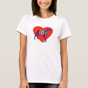 Camiseta Marioneta/Gris italiano Silhouette Perro Corazón R