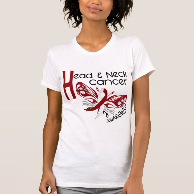 Camiseta MARIPOSA 3,1 del cáncer de cabeza y cuello (Anverso)