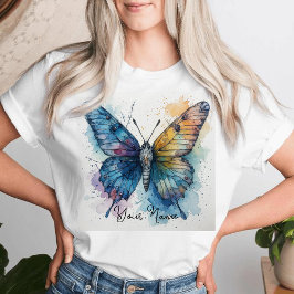 Camiseta Mariposa Acuarela Arte De La Naturaleza Personaliz
