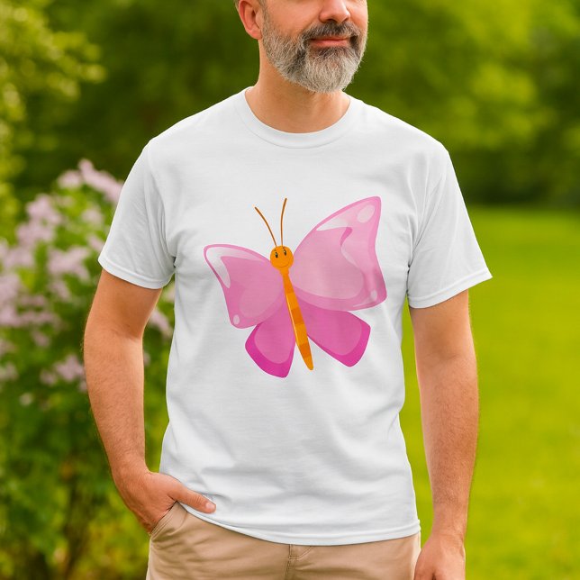 Camiseta Mariposa Adorable Personalizado Rosa (Subido por el creador)