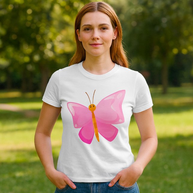 Camiseta Mariposa Adorable Personalizado Rosa (Subido por el creador)