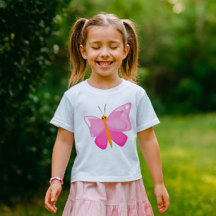 Camiseta Mariposa Adorable Personalizado Rosa