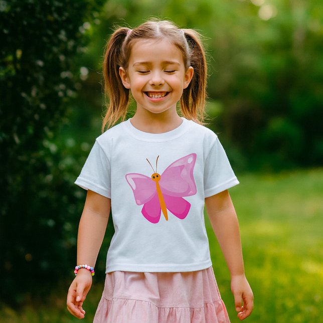 Camiseta Mariposa Adorable Personalizado Rosa (Subido por el creador)