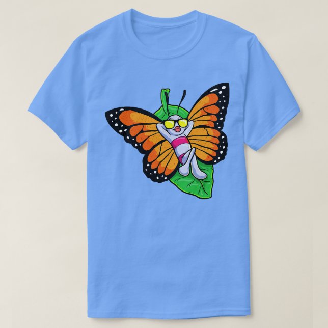 Camiseta Mariposa al tomar el sol con gafas de sol (Diseño del anverso)