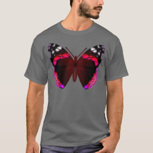 Camiseta Mariposa almirante de color rojo