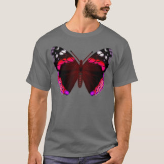 Camiseta Mariposa almirante de color rojo