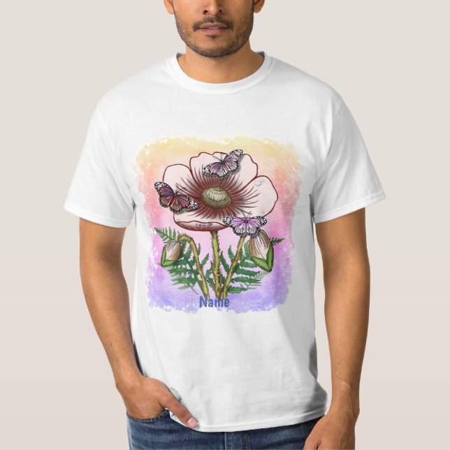 Camiseta Mariposa Amapola Pálida (Anverso)