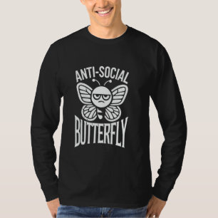 Camiseta Mariposa antisocial, divertida introvertida antiso