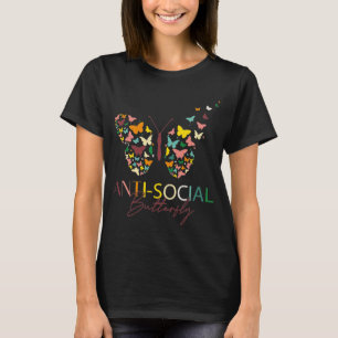 Camiseta Mariposa antisocial estilo alegre de mujer cumplea