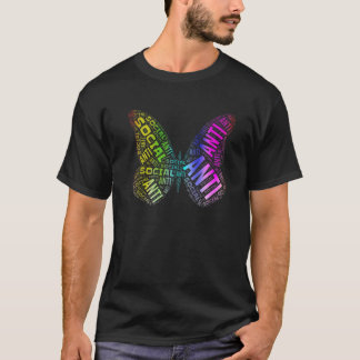 Camiseta Mariposa antisocial Graciosa Asocial Introvertidos