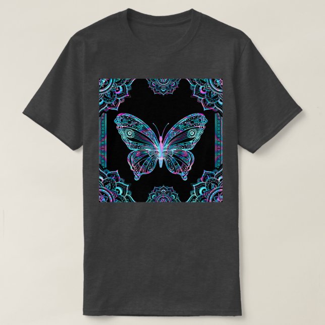 Camiseta Mariposa Arte de color holográfico SKY (Diseño del anverso)