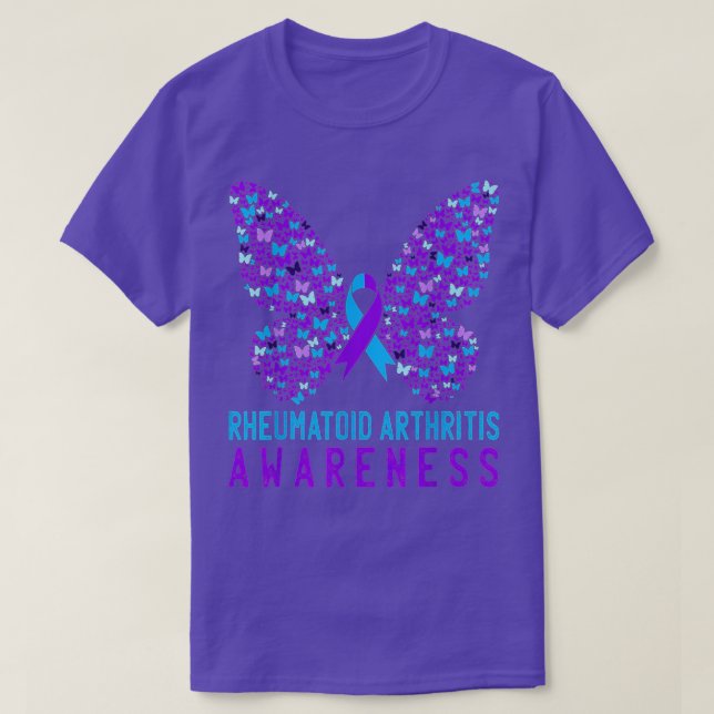 Camiseta Mariposa Artritis reumatoide Sensibilización RA Ri (Diseño del anverso)