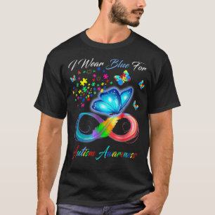Camiseta Mariposa Autismo Uso Azul Para Concienciar Sobre e