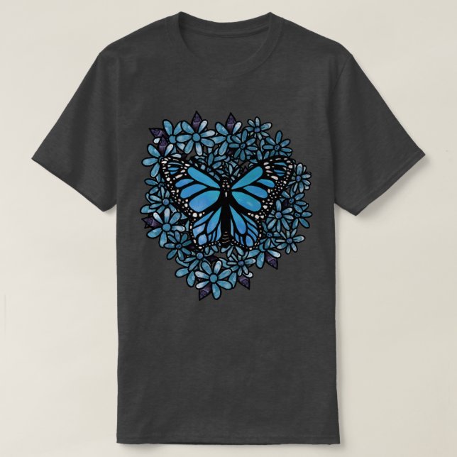 Camiseta Mariposa azul3 (Diseño del anverso)