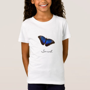 Camiseta Mariposa azul con el nombre del moniker de script