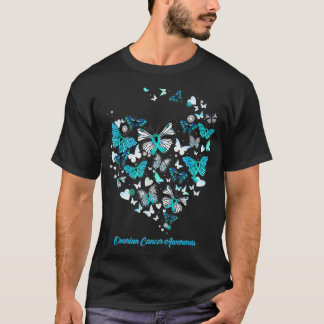 Camiseta Mariposa Azul Corazón Azul Conciencia sobre el cán