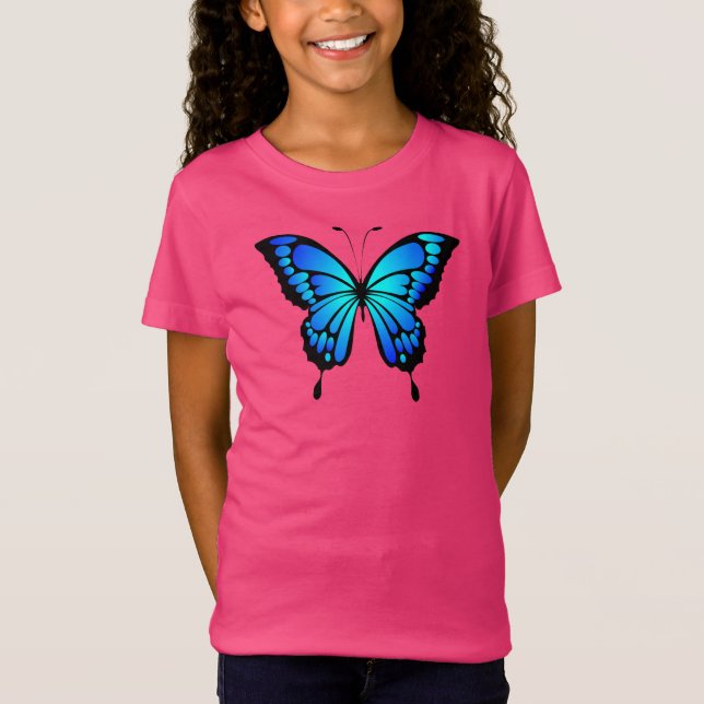 Camiseta Mariposa Azul Insect Ilustracion-camiseta 20284 (Anverso)