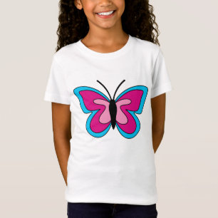 Camiseta Mariposa azul magenta rosa