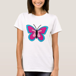 Camiseta Mariposa azul magenta rosa