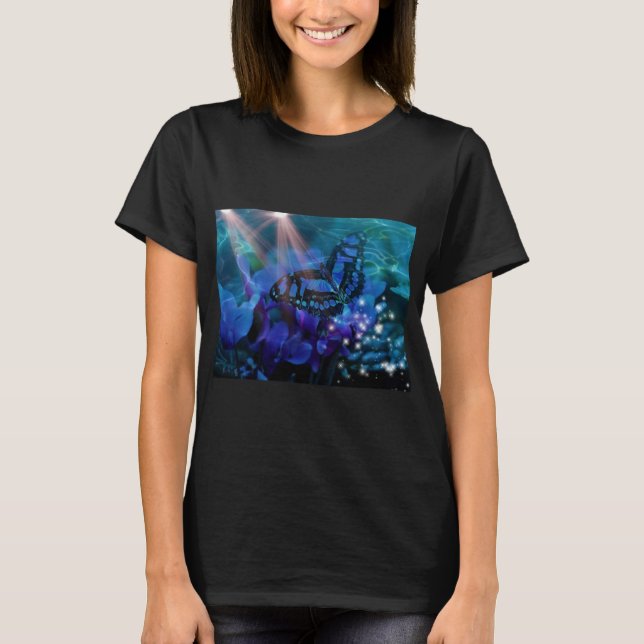 Camiseta Mariposa azul mágica (Anverso)