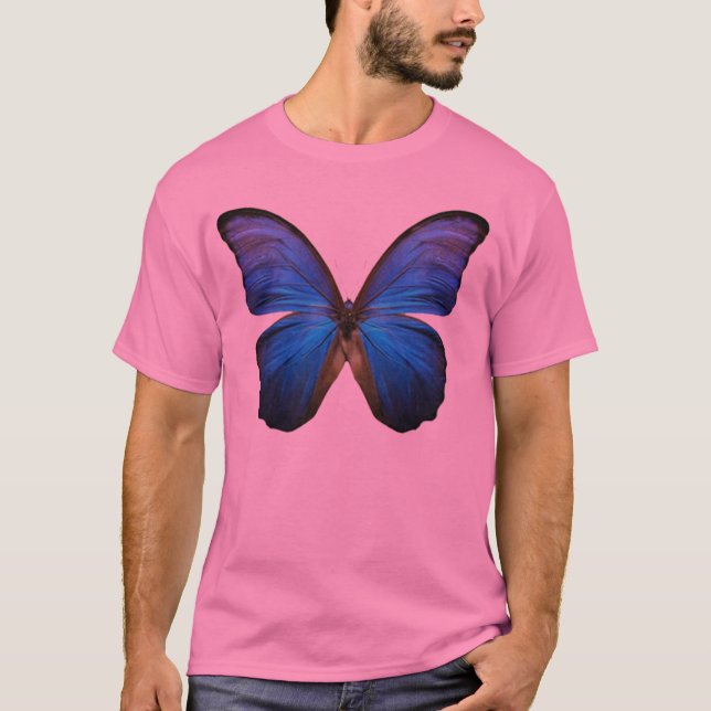 Camiseta Mariposa azul magnífica de Morpho (Anverso)