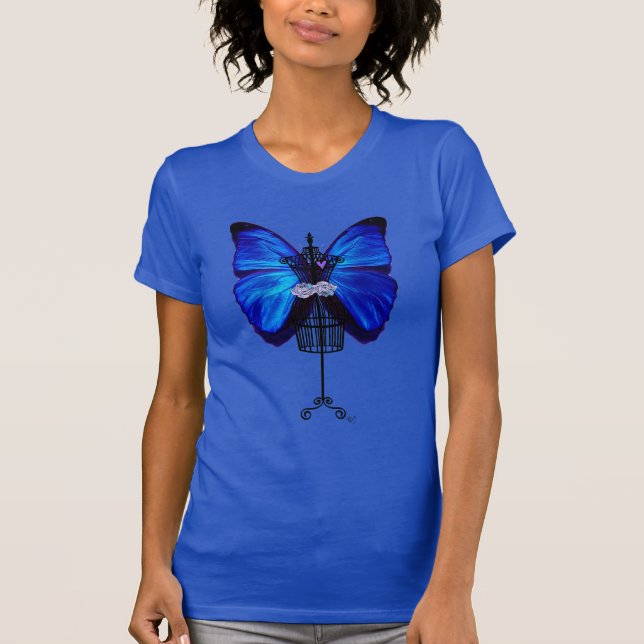 Camiseta Mariposa azul maniquí (Anverso)