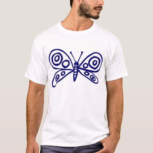 Camiseta Mariposa - Azul Marino Profundo (Anverso)
