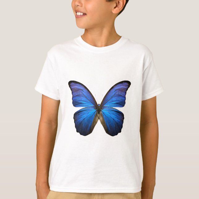 Camiseta Mariposa azul radiante (Anverso)