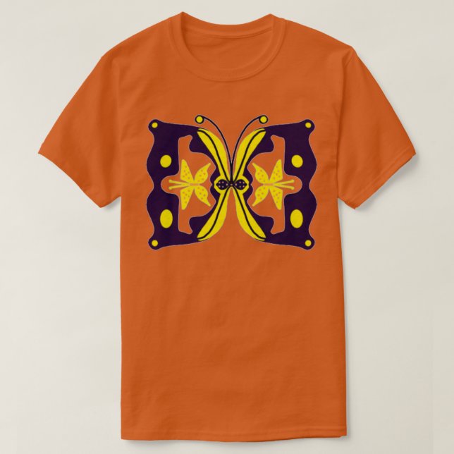 Camiseta mariposa azul y amarilla (Diseño del anverso)