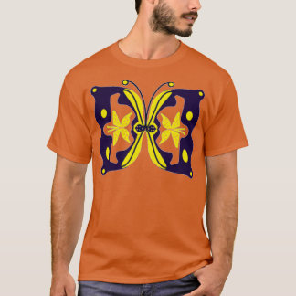 Camiseta mariposa azul y amarilla