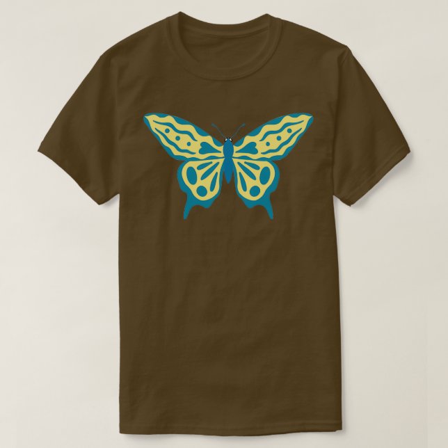 Camiseta Mariposa azul y amarilla 1 (Diseño del anverso)