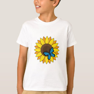 Camiseta Mariposa azul y girasol