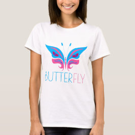 Camiseta Mariposa azul y rosa elegante