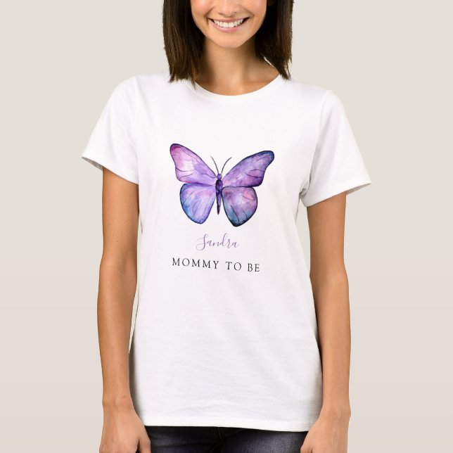 Camiseta Mariposa Baby Shower Elegant Mommy to be (Anverso)