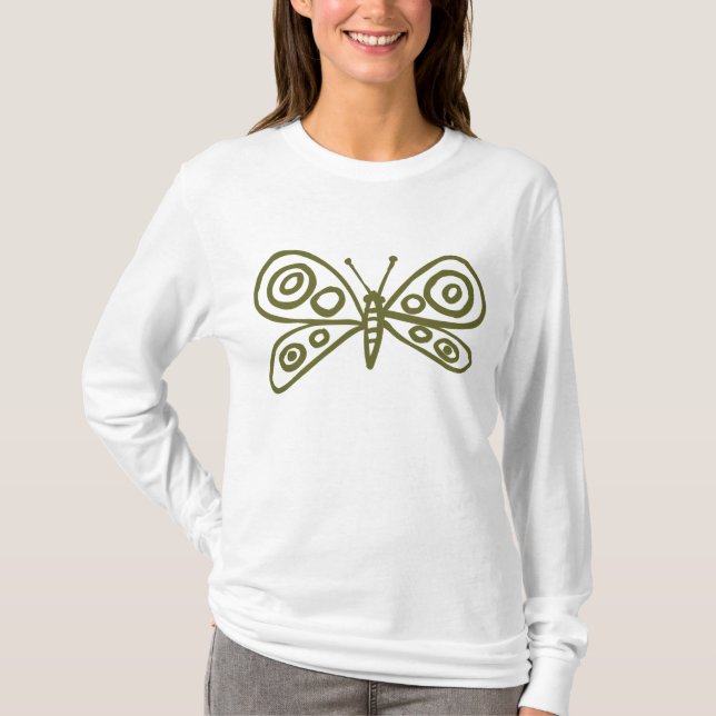 Camiseta Mariposa - Bebida de oliva (Anverso)