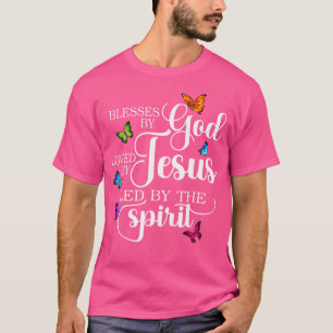 Camiseta Mariposa Bendecida Por Dios Amado Por Jesús Encabe