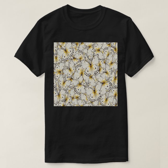 Camiseta Mariposa blanca retro (Diseño del anverso)