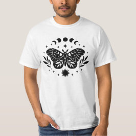 Camiseta Mariposa Boho Mística Moth con Fases Moon