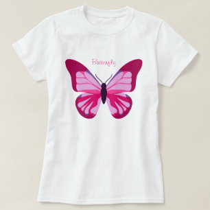 Camiseta Mariposa Bonito Pink Purple