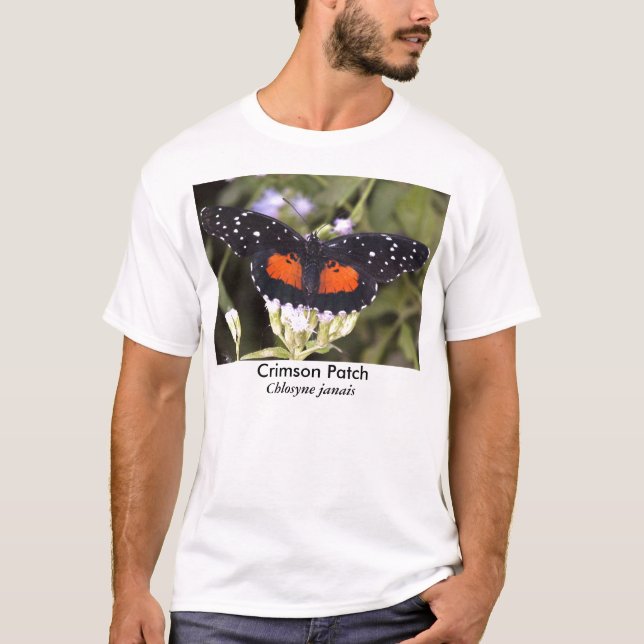 Camiseta Mariposa carmesí del remiendo (Anverso)