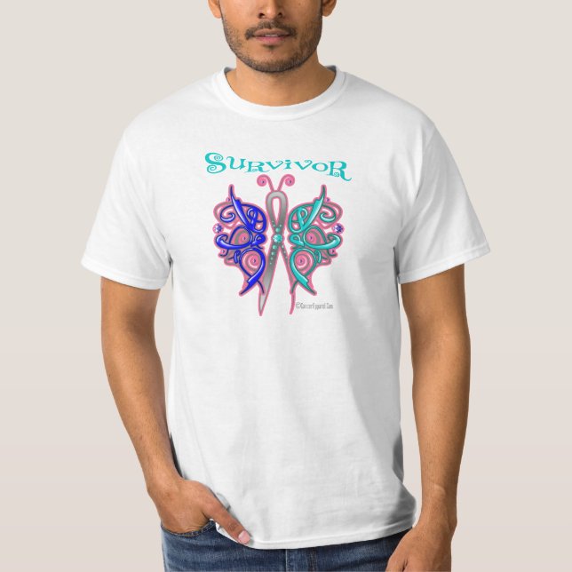 Camiseta Mariposa céltica del superviviente - cáncer de (Anverso)