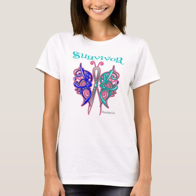 Camiseta Mariposa céltica del superviviente - cáncer de (Anverso)