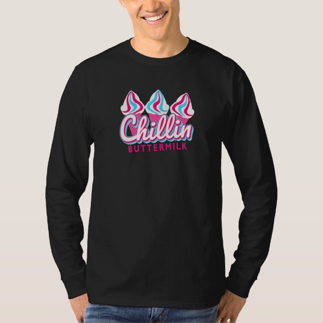 Camiseta Mariposa Chillin Hielo Crema Pop Art Buttermilk Co (Anverso)